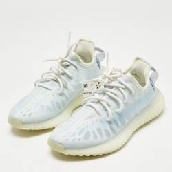 Pre Owned Yeezy x Adidas Blue Mesh Boost 350 V2 Mono Ice Sneakers Size 39 1/3