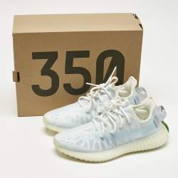 Pre Owned Yeezy x Adidas Blue Mesh Boost 350 V2 Mono Ice Sneakers Size 39 1/3