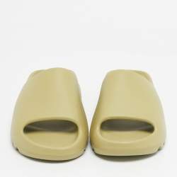 Pre Owned Yeezy x Adidas Light Green Rubber Resin Slides Size 43