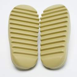 Pre Owned Yeezy x Adidas Light Green Rubber Resin Slides Size 43