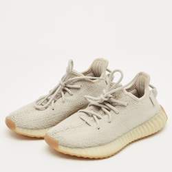 مملوكة مسبقًا حذاء رياضي ييزي x أديداس بوست 350 ڤي2 سيزامي قماش تريكو رمادي مقاس 38