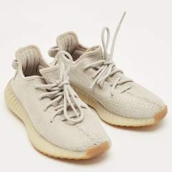 مملوكة مسبقًا حذاء رياضي ييزي x أديداس بوست 350 ڤي2 سيزامي قماش تريكو رمادي مقاس 38