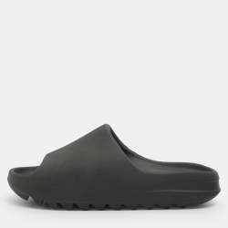Pre Owned Yeezy x Adidas Black Rubber Onyx Slides Size 44.5