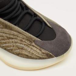 Pre Owned Yeezy x Adidas Grey/Black Suede and Knit Fabric QNTM Barium Sneakers Size 37 1/3