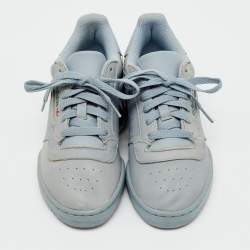 Pre Owned Yeezy x Adidas Grey Leather Adidas Yeezy Powerphase Calabasas Sneakers Size 36 2/3
