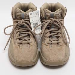 Pre Owned حذاء رياضي ييزي x أديداس "ديزرت بوت روك" شبك وبجلد بني مقاس 38 2/3