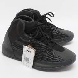 مملوكة مسبقًا Yeezy x Adidas QNTM Onyx Size 44 Black Neoprene and Mesh High Top Sneakers