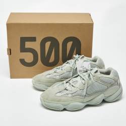 Pre Owned Yeezy x Adidas 500 Salt Size 44 Grey Mesh and Suede Low Top Sneakers