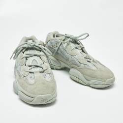 Pre Owned Yeezy x Adidas 500 Salt Size 44 Grey Mesh and Suede Low Top Sneakers
