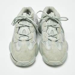 Pre Owned Yeezy x Adidas 500 Salt Size 44 Grey Mesh and Suede Low Top Sneakers