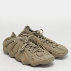 مملوكة مسبقًا Yeezy x Adidas 450 Stone Flax Size 46 Grey Knit Fabric Low Top Sneakers
