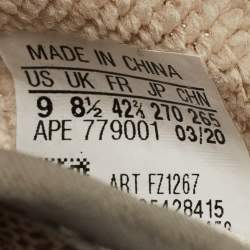 Pre Owned Yeezy x Adidas Boost 350 V2 Zyon Size 42.5 Beige/Brown Knit Fabric Low Top Sneakers