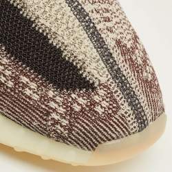 Pre Owned Yeezy x Adidas Boost 350 V2 Zyon Size 42.5 Beige/Brown Knit Fabric Low Top Sneakers