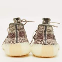 Pre Owned Yeezy x Adidas Boost 350 V2 Zyon Size 42.5 Beige/Brown Knit Fabric Low Top Sneakers