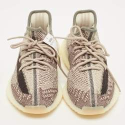 Pre Owned Yeezy x Adidas Boost 350 V2 Zyon Size 42.5 Beige/Brown Knit Fabric Low Top Sneakers