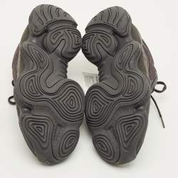 Pre Owned Yeezy x Adidas 500 Utility Black Size 42 2/3 Black Mesh and Suede Low Top Sneakers