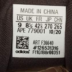 Pre Owned Yeezy x Adidas 500 Utility Black Size 42 2/3 Black Mesh and Suede Low Top Sneakers