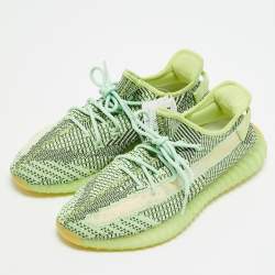 Pre Owned حذاء رياضي ييزي x أديداس بوست 350 ڤي2 ييزريل (غير عاكس) قماش محبوك أخضر مقاس 37 1/3