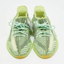Pre Owned حذاء رياضي ييزي x أديداس بوست 350 ڤي2 ييزريل (غير عاكس) قماش محبوك أخضر مقاس 37 1/3