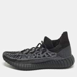 Pre Owned Yeezy x Adidas Boost 350 V2 CMPCT Size 42 Black Knit Fabric Lace Up Sneakers