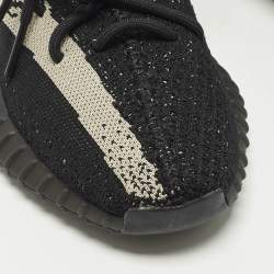 Pre Owned حذاء رياضي ييزي x أديداس بوست 350 V2 نواة أسود وأبيض قماش تريكو أسود مقاس 38