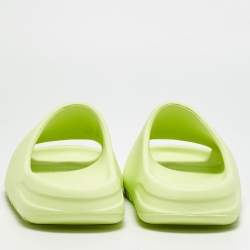 Pre Owned Yeezy x Adidas Slide Glow Green Size 39 Neon Green Rubber Sandals