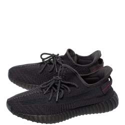 مملوكة مسبقًا حذاء رياضي ييزي  x أديداس "بوست 350 ڨي2" غير عاكس شبكة و تريكو قطن أسود مقاس 42.5