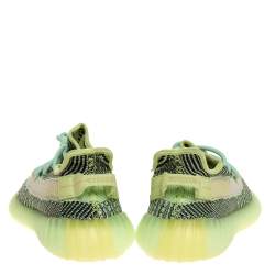 Pre Owned حذاء رياضي ييزي x أديداس "بوست 350 ڨي2 ييزيريل" عاكس تريكو قماش أخضر مقاس 41.5