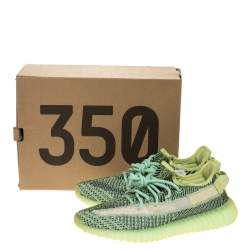 Pre Owned حذاء رياضي ييزي x أديداس "بوست 350 ڨي2 ييزيريل" عاكس تريكو قماش أخضر مقاس 41.5