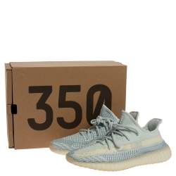 Pre Owned Yeezy x Adidas Light Blue Cotton Knit Boost 350 V2 Non-Reflective Sneakers Size 43.5