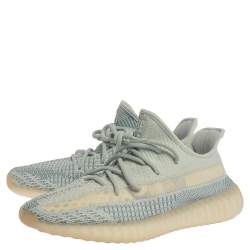 Pre Owned Yeezy x Adidas Light Blue Cotton Knit Boost 350 V2 Non-Reflective Sneakers Size 43.5