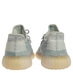 Pre Owned Yeezy x Adidas Light Blue Cotton Knit Boost 350 V2 Non-Reflective Sneakers Size 43.5