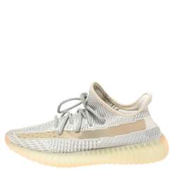 Pre Owned Yeezy x Adidas Grey Cotton Knit Lundmark Boost 350 V2 Non-Reflective Sneakers Size 40