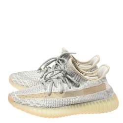 Pre Owned Yeezy x Adidas Grey Cotton Knit Lundmark Boost 350 V2 Non-Reflective Sneakers Size 40