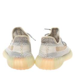 Pre Owned Yeezy x Adidas Grey Cotton Knit Lundmark Boost 350 V2 Non-Reflective Sneakers Size 40