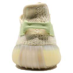 Pre Owned Yeezy x Adidas Beige Cotton Knit Yeezy 350 V2 Flax Sneakers Size 42