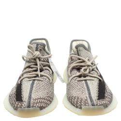 Pre Owned Yeezy x Adidas Gray Cotton Knit 350 V2 Zyon Sneakers Size 42