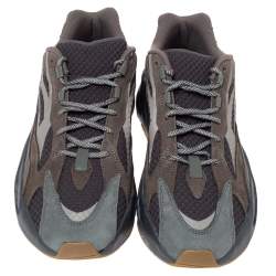 Pre Owned Yeezy x Adidas Grey Nubuck and Leather Boost 700 V2 Geode Sneakers Size 46 2/3