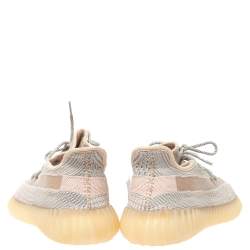 مملوكة مسبقًا Yeezy x Adidas Light Pink/Grey Cotton Knit Boost 350 V2 Synth Non-Reflective Sneakers Size 44