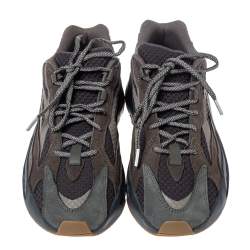 Pre Owned Yeezy x Adidas Grey Nubuck And Leather Boost 700 V2 Geode Sneakers Size 44