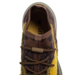 Pre Owned Yeezy x Adidas Brown/Yellow Knit And Mesh Boost 380 LMNTE Sneakers Size 46