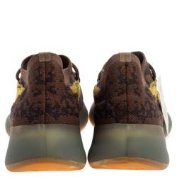 Pre Owned Yeezy x Adidas Brown/Yellow Knit And Mesh Boost 380 LMNTE Sneakers Size 46