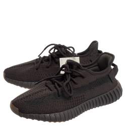 مملوكة مسبقًا Yeezy x Adidas Dark Grey Cotton Knit Boost 350 V2 Cinder Sneakers Size 42