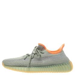 Pre Owned Yeezy x adidas Grey/Green Knit Boost 350 V2 Desert Sage Sneakers 40 2/3