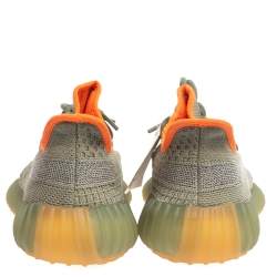 Pre Owned Yeezy x Adidas Grey/Green Cotton Knit Boost 350 V2 Desert Sage Sneakers Size 40