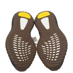 Pre Owned Yeezy x adidas Black Knit Fabric Boost 350 V2 Black Non-Reflective Sneakers Size 46