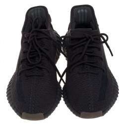 Pre Owned Yeezy x Adidas Dark Grey Cotton Knit Boost 350 V2 Cinder Sneakers Size 42