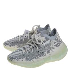 Pre Owned Yeezy x adidas Grey/White Cotton Knit Boost 380 Alien Sneakers Size 42 2/3