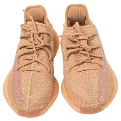 مملوكة مسبقًا Yeezy x adidas Clay Cotton Knit Fabric Boost 350 V2 Sneakers Size 43 1/3