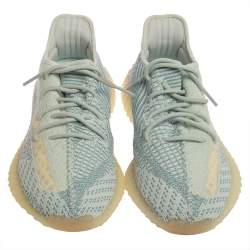 Pre Owned حذاء رياضى ييزى وأديداس  كود وايت بوست 350 فى 2 قطن تريكو أبيض / أزرق مقاس 42.5 